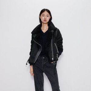 Zara black double face jacket